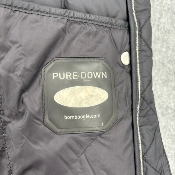 Bomboogie Pure Down Nylon Puffer Jacket Mock Neck Quilted Sand Beige Size 0 - Picture 5 of 14